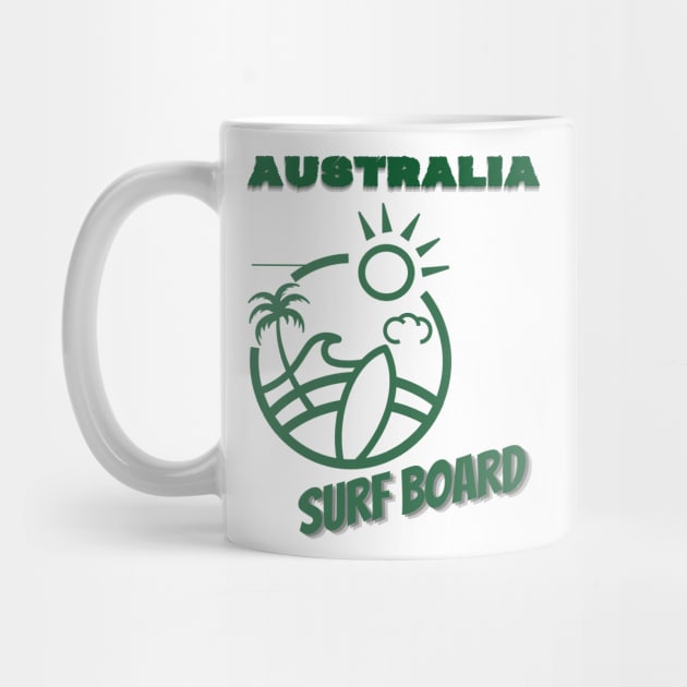 Australia surf board by TeeText